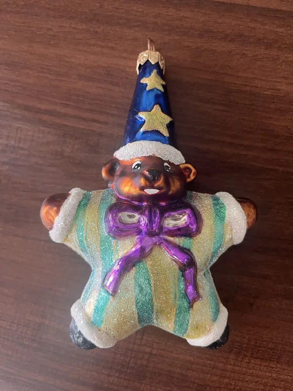 Christopher Radko Star Bear Gem Ornament 6” Vintage